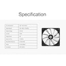 XF-12025-SD-W 120mm PWM Desktop Computer Case Fan with Black Frame White Blade
