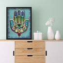 5D DIY Full Drill Round Shape Palm Eyes Rhinestone Diamond Drawing Decoration