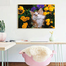 DIY Digital Painting By Numbers Cat Flower Frameless Canvas Picture Modern Art