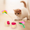 Cat Sisal Catch Ball Colorful Funny Feather for Kitten Playing Products Portable