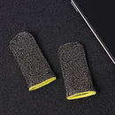 2pcs 24-Stitch Mobile Game Finger Cover Anti-Sweat Anti-Skid (Black Yellow)