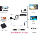 VGA to HDMI-Compatible+3.5 Audio Jack+USB Adapter PC HDTV Video Converter Cable