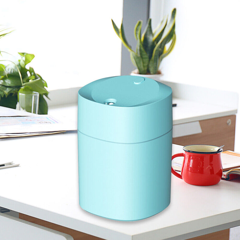 Air Humidifier with LED Night Light Mini USB Cool Mist Maker Fogger (Blue)