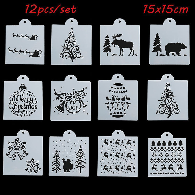 Decorative Embossing Template Layering Stencils Merry Christmas Scrapbooking