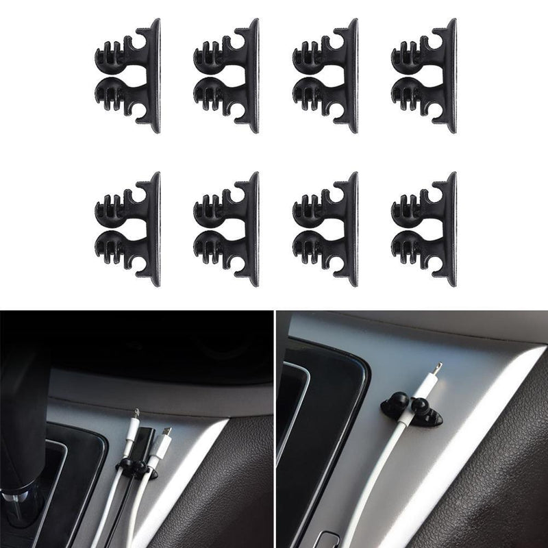 8pcs Adhesive Car Wire Clips Cord Earphone USB Cable Clamp Holder Organizer