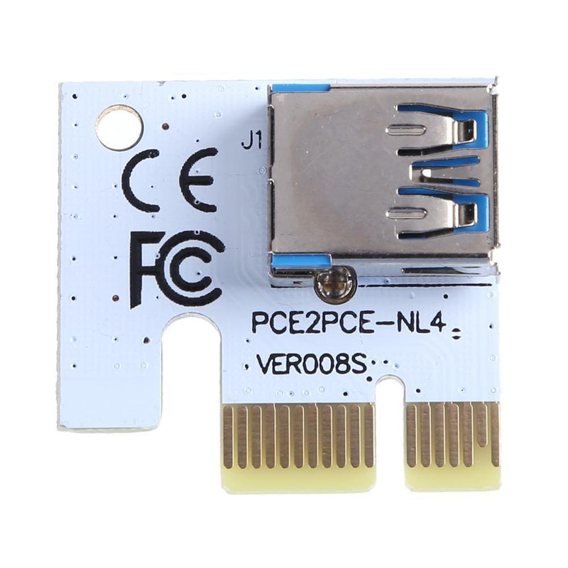 PCI-E 1X to 16x Extender Card Mining Card Adapter Set with 3 Power Ports