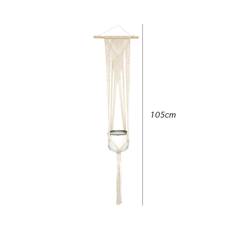 87-175cm Handmade Flower Pot Net Bag Macrame Braided Plant Hanging Basketball Hanger