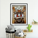 Girl and Beast Oil Canvas Drawing DIY Paint By Numbers Kit Hand Painted for