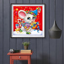 5D DIY Diamond Painting Christmas Mouse Kits Full Round Drill Wall Decor Craft