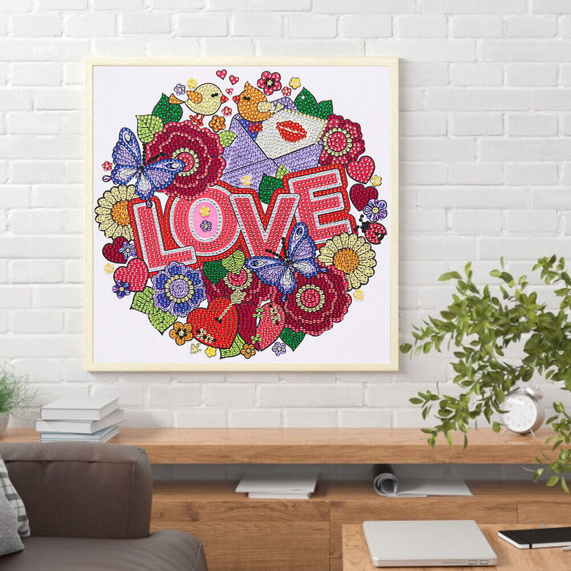 5D Partial Special Shape Drill Diamond Painting Love Mosaic Rhinestone Draw