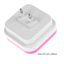 Mini LED Light Sensor Control Night Light Square Bedroom Lamp (EU Rose Red)