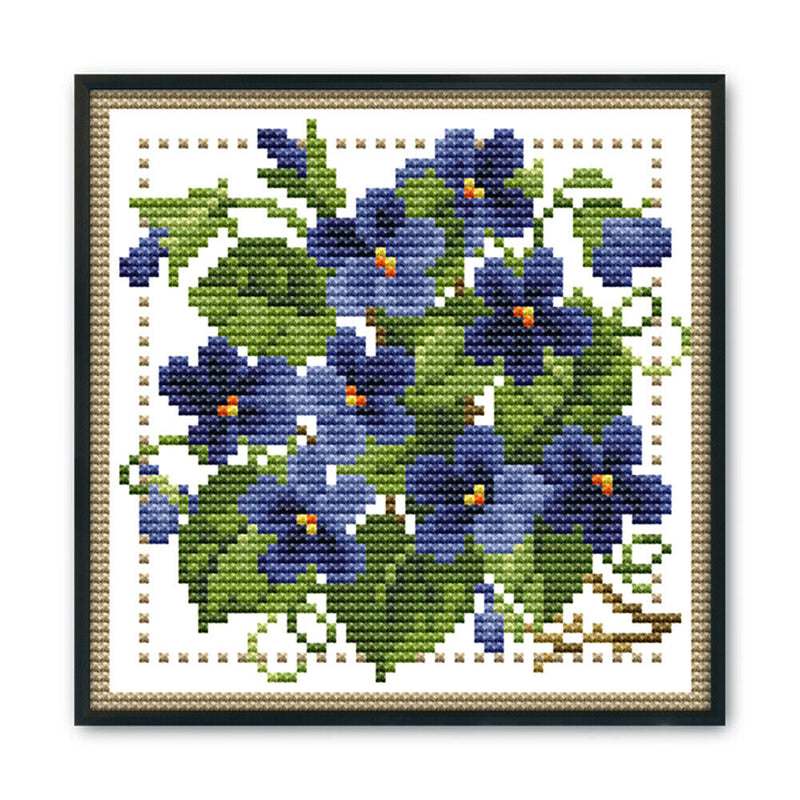 12 Months Flower Cross Stitch DIY Needlework 14CT Stamped (February H424)