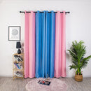 1pc Simple Perforated Splicing Color Shading Curtain Room Blackout Window Drape