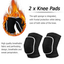 2pcs Warm Knee Support Kneepad Breathable Basketball Knee Pad Strap (Black)