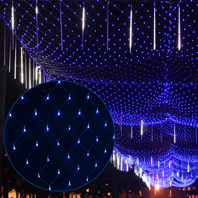 LED Net Fairy Lights Home Wedding Party Christmas Decor (Blue Light EU) Newly