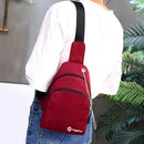 Women/Men Canvas Chest Packs Handbags Casual Shoulder Bags(Red)