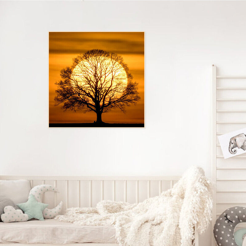 DIY Landscape Tree Under Moon Oil Paint by Numbers Drawing on Canvas Home Decor