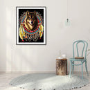 5D Diamond Painting Kit DIY Dreamcatcher Wolf Full Square Drill Home Decorations
