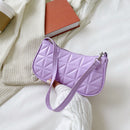 Retro Women Embossed Geometric PU Underarm Shoulder Bag Handbags (Purple)