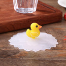 Silicone Cup Cover Dustproof Reusable Heat-resist Transparent Lids (Duck)