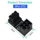 2x 180 Degree Angled Connector ATX 6 Pin Power Supply Adapter for Graphics Card