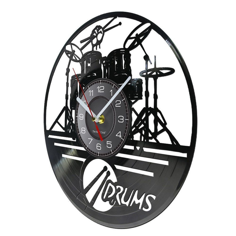 Drum Kit Vinyl Records Wall Clocks Wall Hanging Hanging Watch Record Wall Clock