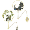 Pagination Mark Metal Book Markers Bookmark Peacock Book Clip Brass Tassel