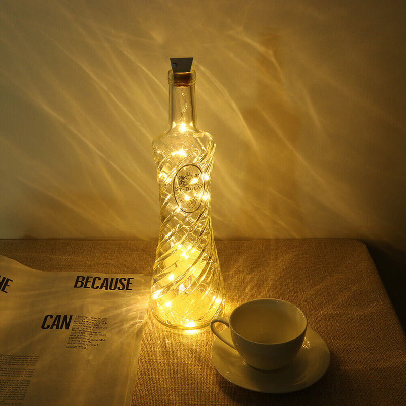 2m 20LED Solar Wine Bottle String Light Wedding Cork Garland Fairy Lamp Newly