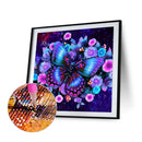 5D DIY Diamond Painting Full Round Drill Purple Flower Rhinestone Art Craft