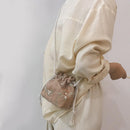 Drawstring Shoulder Handbags Straw Women Lace Flower Decor Crossbody Sling Bags