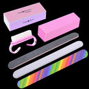 Manicure Useful Sanding Files Buffer Blocks Nail Art Tools Cleaning Brush