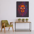 Painting By Numbers Kit DIY Glasses Lion Hand Painted Canvas Oil Art Picture