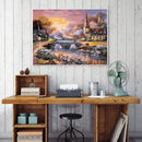 Sunset Village 50x40cm Oil Paint By Numbers DIY Painting