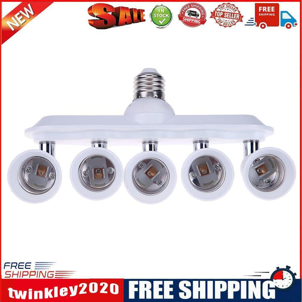 E27/E26 to 5 E27/26 Universal Conversion Socket Head for Daylight Bulbs