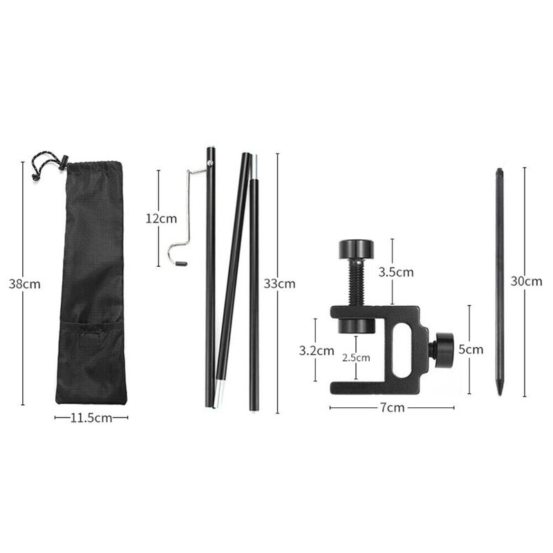 Outdoor Folding Camping Lamp Pole Kit Hanging Lantern Stand Hanger (A) Newly