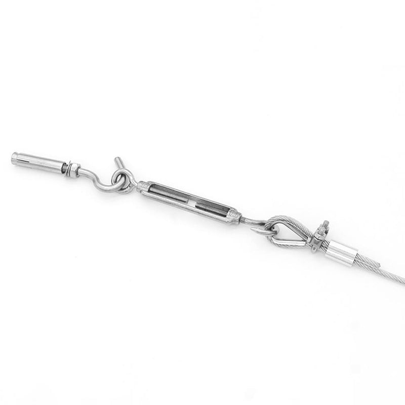Stainless Steel Turn Buckle Wire Rope Tensioner Hardware Accessories (M4)