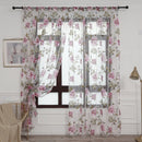 Peony Tulle Curtains for Living Room Floral Window Sheer Curtain (Pink) Newly