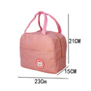 Oxford Cloth Lunch Bag Zipper Waterproof Thermal Tote Handbag (Pink) Newly