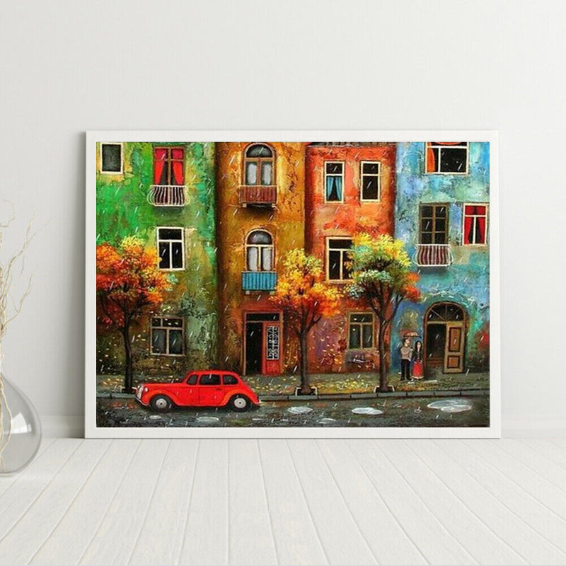 Colored Streets Frameless Picture Oil Paint By Numbers Hand Painted Picture