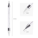 Dual Heads Dotting Wax Pen Point Drill Picker Nail Art Studs Dotter (White)