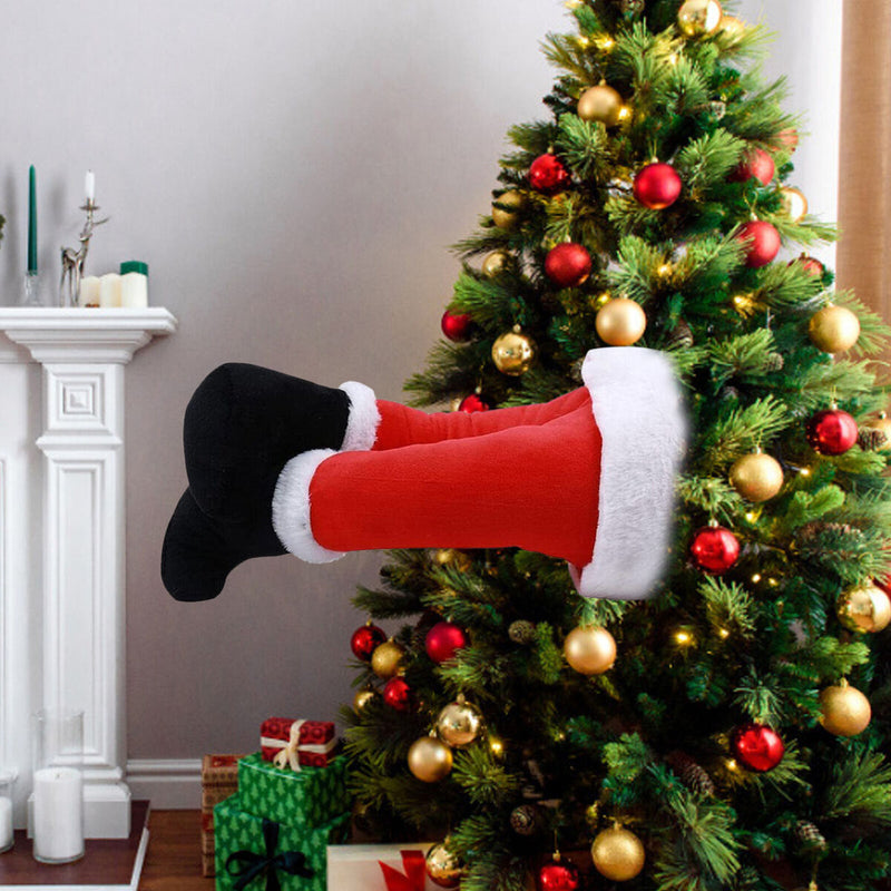Hanging Christmas Santa Legs Plush Feet Festive Christmas Decorations for Home