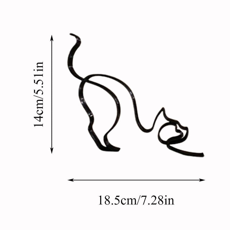 Art Cat Decoration Cat Sculpture Art Sculpture Abstract Line Ornament