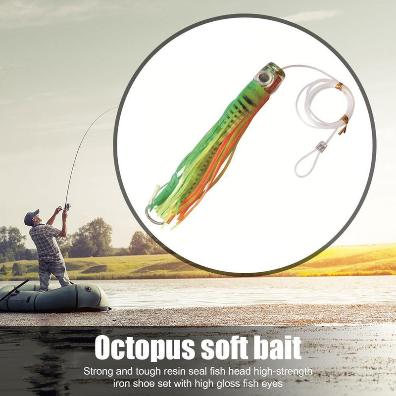 Octopus Squid Fishing Lures Soft Skirt Baits Tuna Trolling Seawater (A)