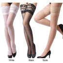 3 Pair white Women Sexy Thigh High Lace Stockings  (White)