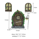 3pcs/Set Lovely Mini Landscape Fairy Windows Door Set for Outdoor Yard Ornament