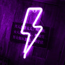 Flash Shaped Neon Lights USB Battery Operated Hanging Night Lamp (Purple) Newly