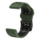 Silicone Sport Band for Garmin Fenix 7X/6X/5X 26mm (Military Green Black) Newly