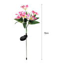 2x LED Solar Garden Orchid Light Waterproof Landscape Fence Decor (Pink) Newly