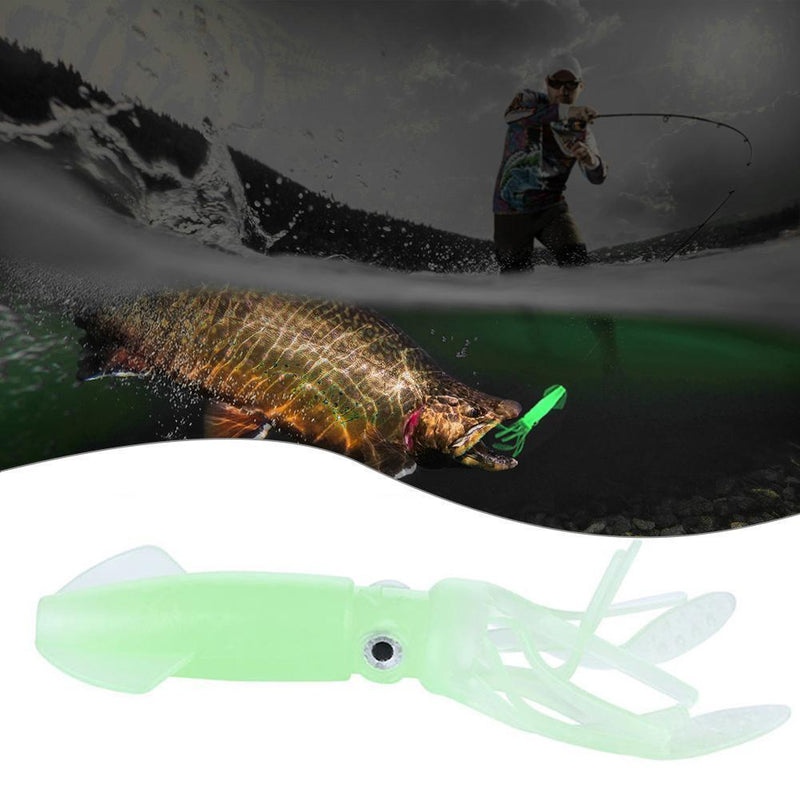 5x Luminous Squid 10cm 8g Lures Crankbait Artificial Soft Fishing Bait (3)