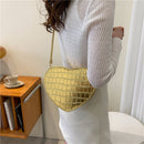 Love Heart-shaped Crossbody Bag PU Leather Women Fashion Stone Pattern Purse